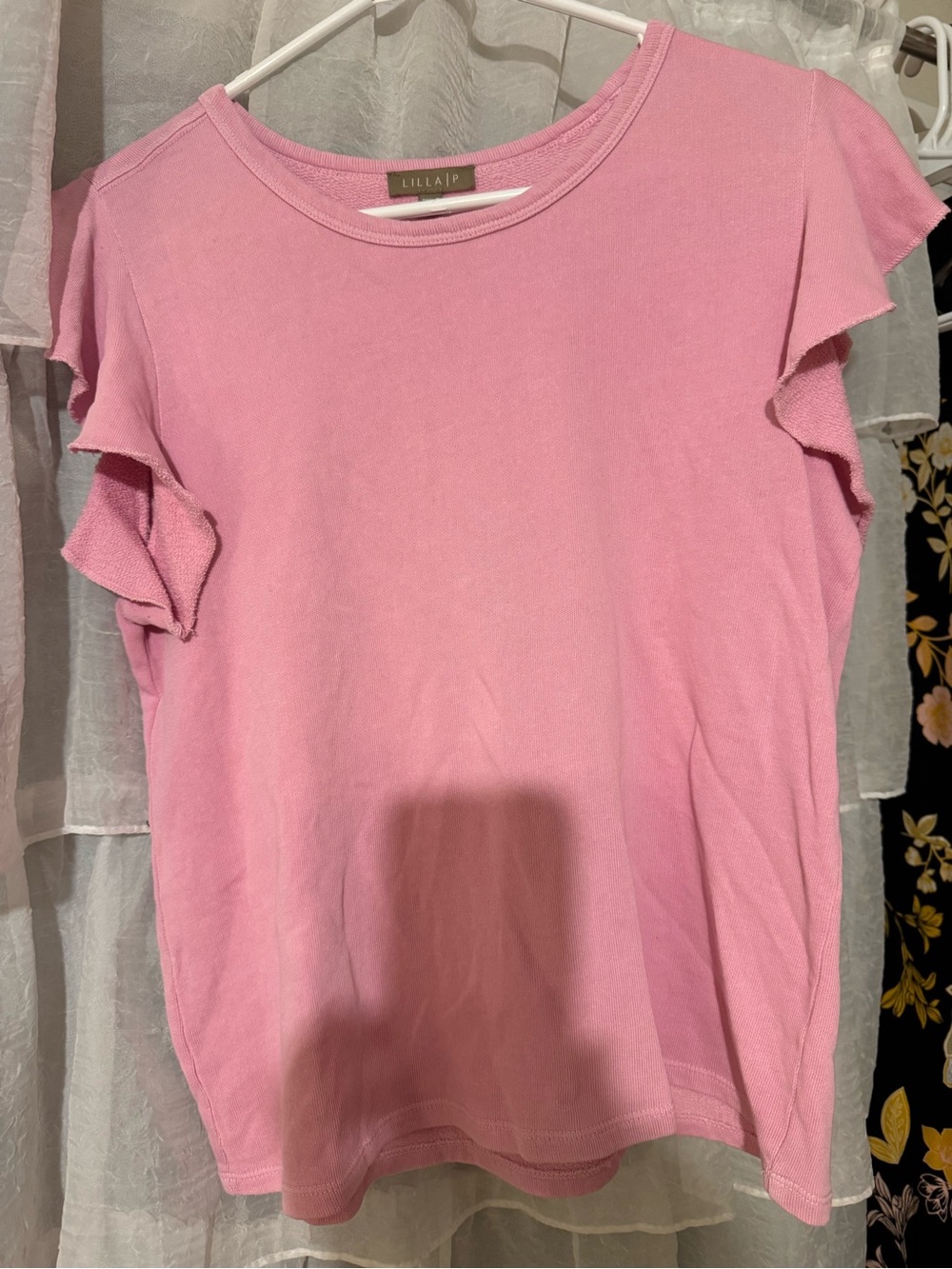 Lilla P Pink Ruffle Sleeve Short-Sleeve Tee